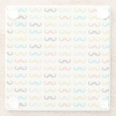 Muster mit dem Schnurrbart Glasuntersetzer (Rückseite)