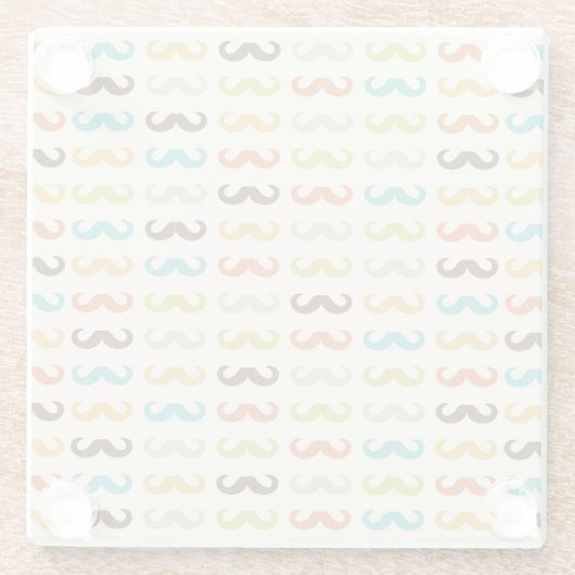 Muster mit dem Schnurrbart Glasuntersetzer (Rückseite)