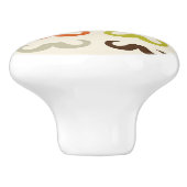 Muster mit dem Schnurrbart Keramikknauf (Seitenansicht)