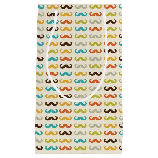 Muster mit dem Schnurrbart Kleine Geschenktüte (Vorderseite)