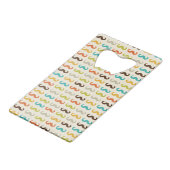 Muster mit dem Schnurrbart Kreditkartenflaschenöffner (Rückseite Schrägansicht)