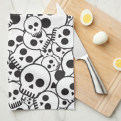 Muster mit den Schädeln Geschirrtuch (Viertel Falte)