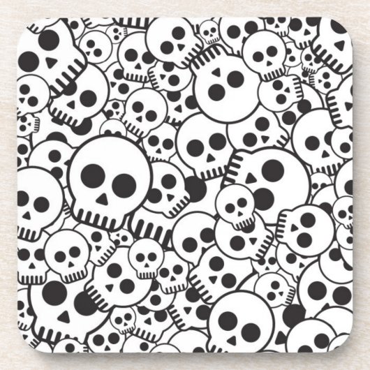 Muster mit den Schädeln Getränkeuntersetzer (Vorderseite)