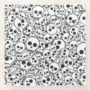 Muster mit den Schädeln Glasuntersetzer