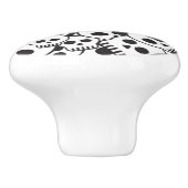 Muster mit den Schädeln Keramikknauf (Seitenansicht)