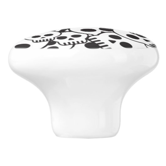 Muster mit den Schädeln Keramikknauf (Seitenansicht)