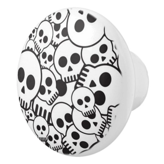 Muster mit den Schädeln Keramikknauf (Rechts)