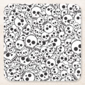 Muster mit den Schädeln Rechteckiger Pappuntersetzer (Vorderseite)