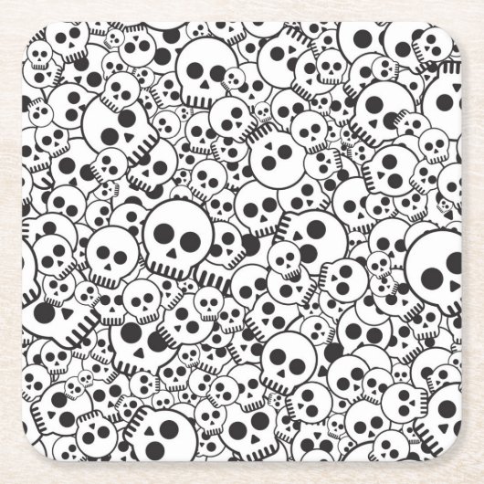 Muster mit den Schädeln Rechteckiger Pappuntersetzer (Vorderseite)