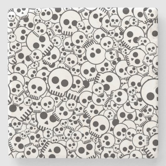 Muster mit den Schädeln Steinuntersetzer (Vorderseite)