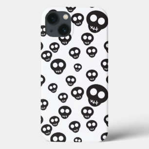 Muster mit den schwarzen Schädeln auf Weiß Case-Mate iPhone Hülle