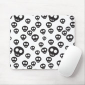 Muster mit den schwarzen Schädeln auf Weiß Mousepad (Mit Mouse)