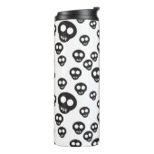 Muster mit den schwarzen Schädeln auf Weiß Thermosbecher (Nach links gedreht)