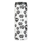 Muster mit den schwarzen Schädeln auf Weiß Thermosbecher (Rückseite)