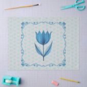 Muster mit einem blauen Seidenpapier  (Basteln)