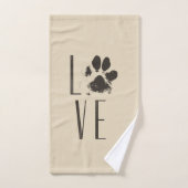 Muster mit einem Paw-Druck, der Liebe Zauber Badhandtuch Set (Handtuch)