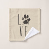 Muster mit einem Paw-Druck, der Liebe Zauber Badhandtuch Set (Waschlappen)