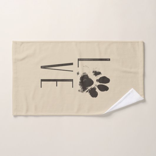 Muster mit einem Paw-Druck, der Liebe Zauber Badhandtuch Set (Handtuch)