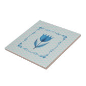 Muster mit einer blauen Tulpe  Fliese (Seite)