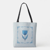 Muster mit einer blauen Tulpe  Tasche (Rückseite)