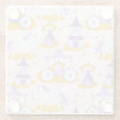 Muster mit einer Prinzessin Glasuntersetzer (Rückseite)