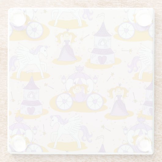 Muster mit einer Prinzessin Glasuntersetzer (Rückseite)