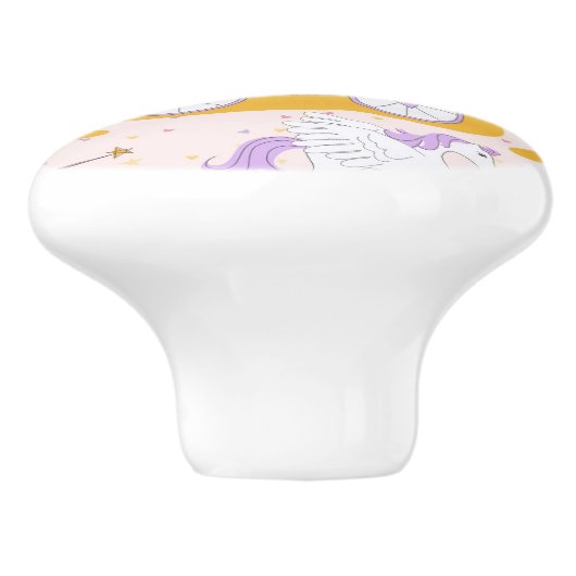 Muster mit einer Prinzessin Keramikknauf (Seitenansicht)