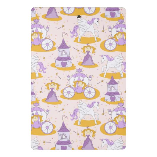 Muster mit einer Prinzessin Mini Klemmbrett (Rückseite)