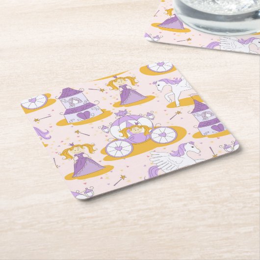 Muster mit einer Prinzessin Rechteckiger Pappuntersetzer (angewinkelt)