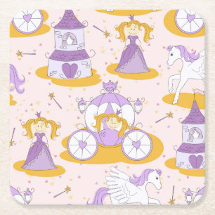 Muster mit einer Prinzessin Rechteckiger Pappuntersetzer