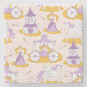 Muster mit einer Prinzessin Steinuntersetzer (Vorderseite)