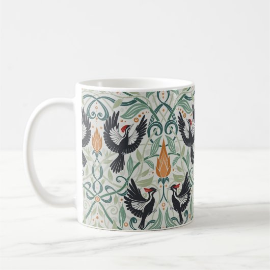 Muster mit Elfenbeinspecht Kaffeetasse (Links)