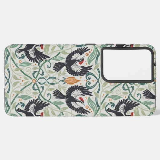 Muster mit Elfenbeinspecht Samsung Galaxy Hülle (Rückseite (Horizontal))