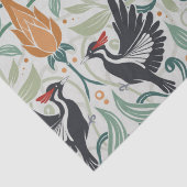 Muster mit Elfenbeinspecht Seidenpapier (Detail)