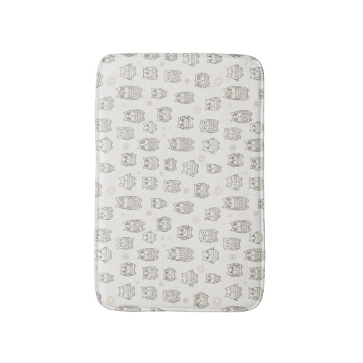 Muster mit Eulen Badematte (Vorderseite Vertikal)