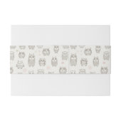 Muster mit Eulen Einladungsbanderole (Rückseitenbeispiel)