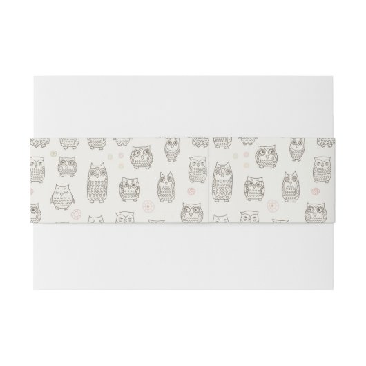 Muster mit Eulen Einladungsbanderole (Rückseitenbeispiel)