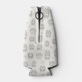 Muster mit Eulen Flaschenkühler (Rückseite)