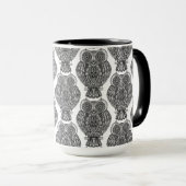 Muster mit Eulen-Gekritzel Tasse (VorderseiteRechts)