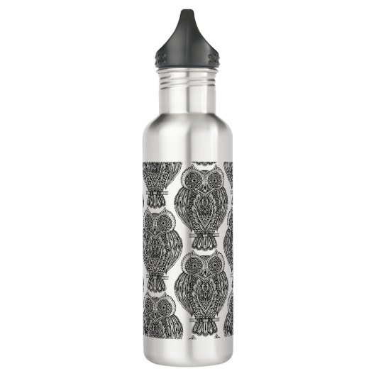 Muster mit Eulen-Gekritzel Trinkflasche (Links)