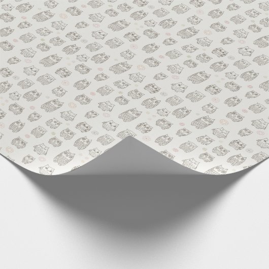 Muster mit Eulen Geschenkpapier (Ecke)