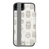 Muster mit Eulen Incipio iPhone Geldbeutel-Hülle (Folio Rückseite)