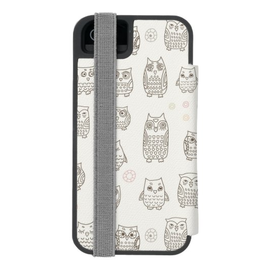 Muster mit Eulen Incipio iPhone Geldbeutel-Hülle (Folio Rückseite)