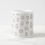 Muster mit Eulen Jumbo-Tasse (Vorderseite)