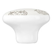 Muster mit Eulen Keramikknauf (Seitenansicht)