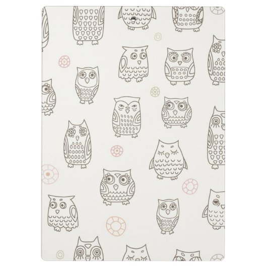 Muster mit Eulen Klemmbrett (Rückseite)
