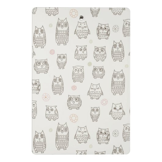Muster mit Eulen Mini Klemmbrett (Rückseite)