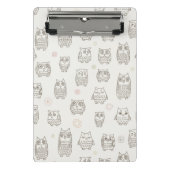 Muster mit Eulen Mini Klemmbrett (Vorderseite)