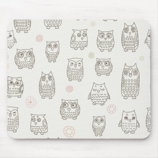 Muster mit Eulen Mousepad (Vorne)