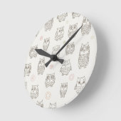 Muster mit Eulen Runde Wanduhr (Winkel)